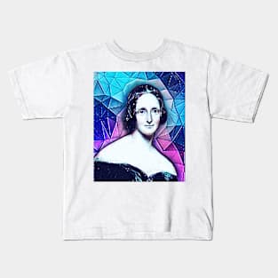 Mary Shelley Snowy Portrait | Mary Shelly Black artwork 6 Kids T-Shirt